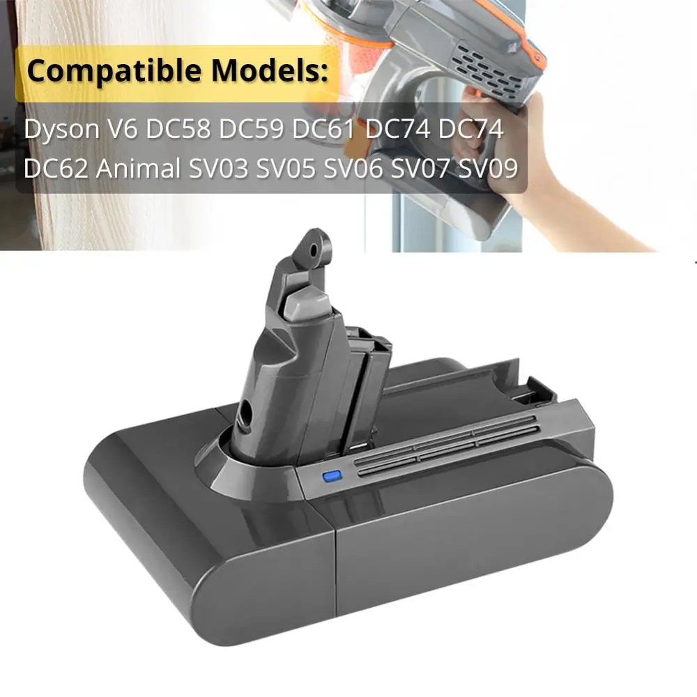 Najtaniej 3000mAh 21.6V akumulator litowo jonowy akumulator dla Dyson V6 odkurzacz DC58 DC59 DC61 DC74 DC62 zwierząt SV03 SV05 SV06 SV07 SV09