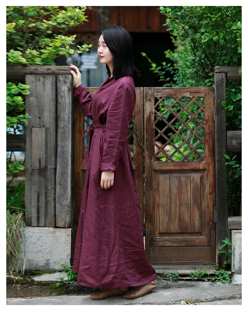 v neck linen dress (12)