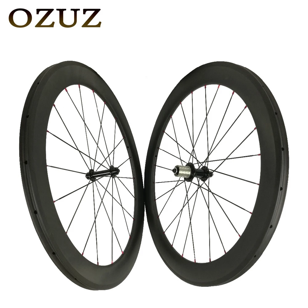 

OZUZ 88mm Ceramic Bearing V Brake Carbon Fiber Wheels 3K Matte Clincher Tubular Mac Aero 1432 Cnspoke Carbon Wheelset 700c