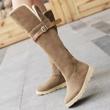 Зимние уплотненные куртки универсальная рубашка, в Корейском стиле, обувь с декоративной металлической пряжкой зимние сапоги большой выбор носить зимние сапоги Для женщин Сапоги выше колена A183