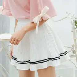 Для женщин юбки для Японии панк Kawaii Ulzzang одноцветное цвет свежий плиссированные эластичные повседневная юбка женский корейский Harajuku