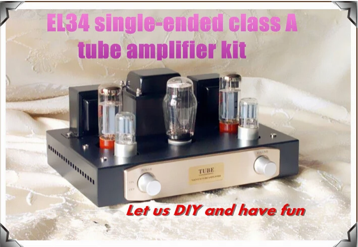 Music Hall BOYUN EL34 Single-ended Pure Class A tube amplifier 5Z3P+6N9P Hifi audio DIY KIT 12W*2 110-240V