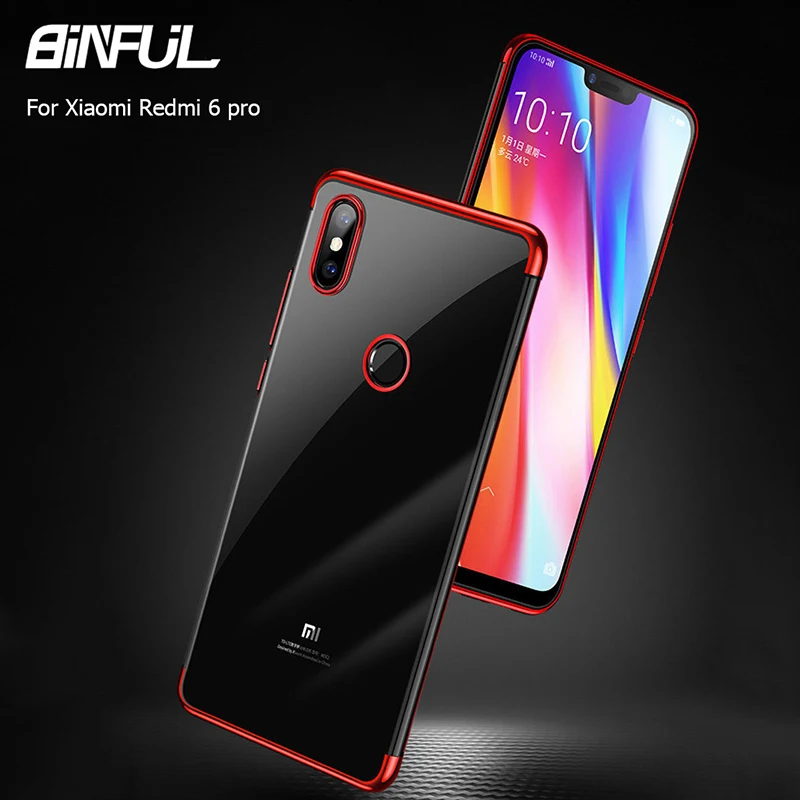 

Xiaomi Mi A2 Lite Case Cover Transparent Plating TPU Soft Slim Back Cover For Xiao Mi Redmi 6 6Pro Redmi6 Pro Case Phone Coque