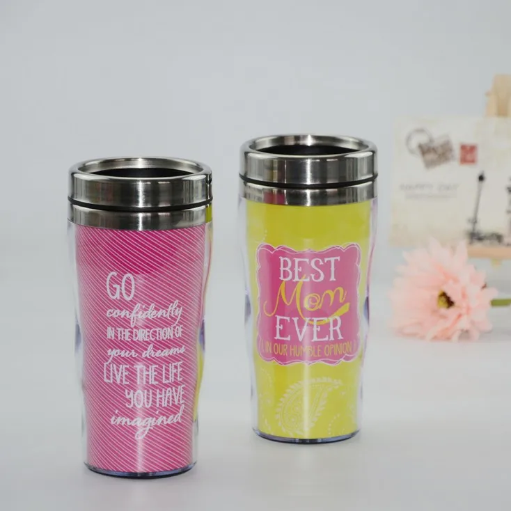Download 450ml double wall stainless steel paper insert tumbler,plastic tumbler with removable paper ...