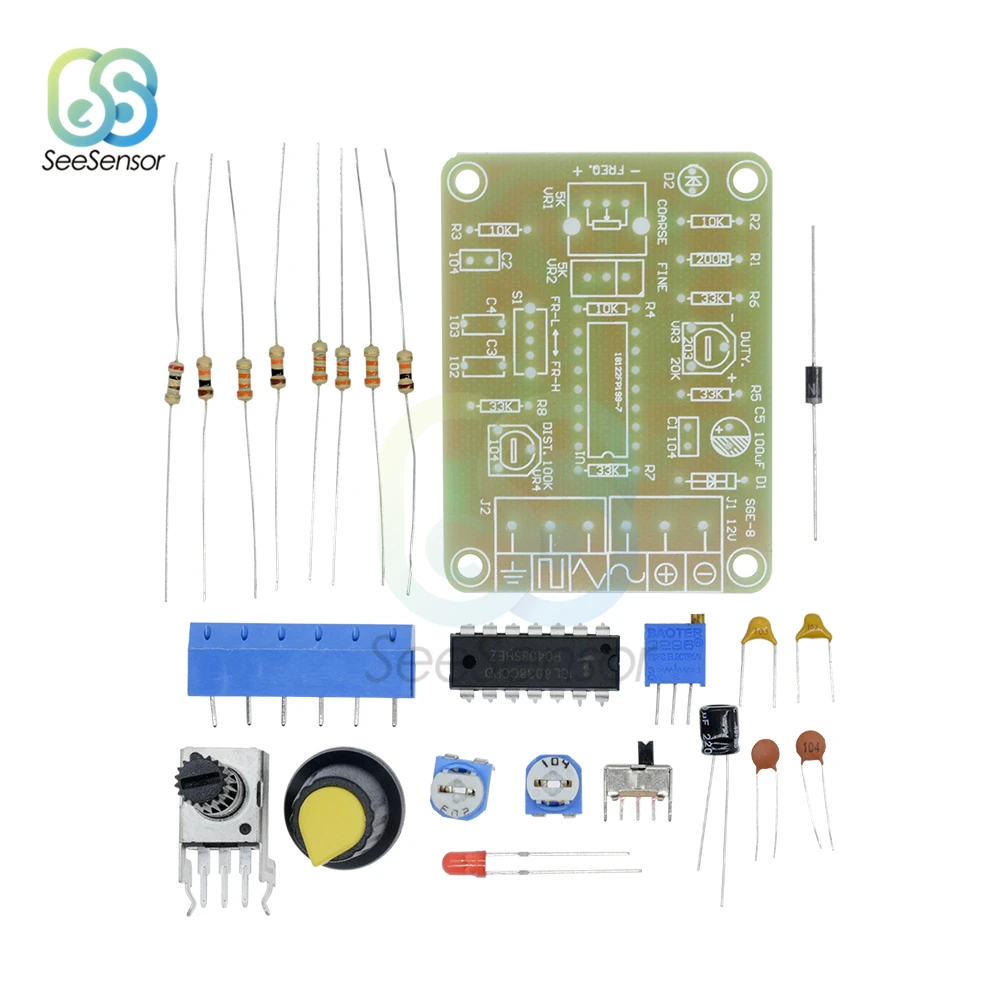 1 компл. ICL8038 монолитная функция генератор сигналов модуль DIY Kit синус квадратный треугольник электронная доска DC 12 В