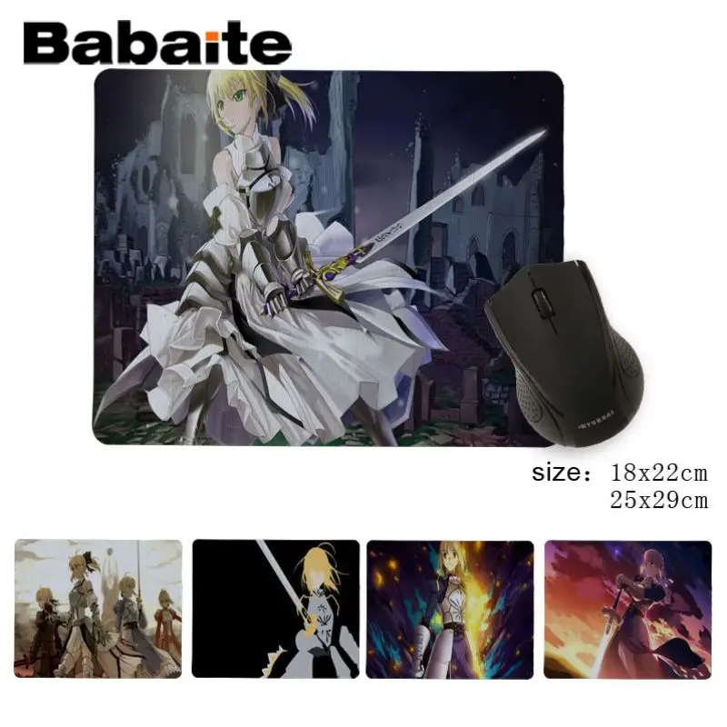 

Babaite Beautiful Anime Fate Saber Computer Gaming Mousemats Gamer Speed Mice Retail Small Rubber Mousepad