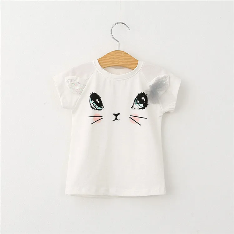 Terno das Crianças para as Meninas Meninas de Verão T shirt de Manga Conjunto de Roupas Saias Moda Curta 2 Pcs Crianças 2018 Crianças Casuais Roupas 4 Cheap Conjuntos de roupas