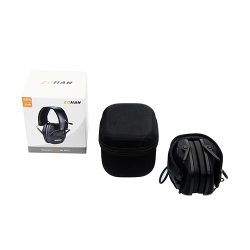 ZOHAN Electronic Shooting Ear Protection Sound Amplification Anti-noise Earmuffs Professional Hunting Ear Defender Outdoor Sport black case