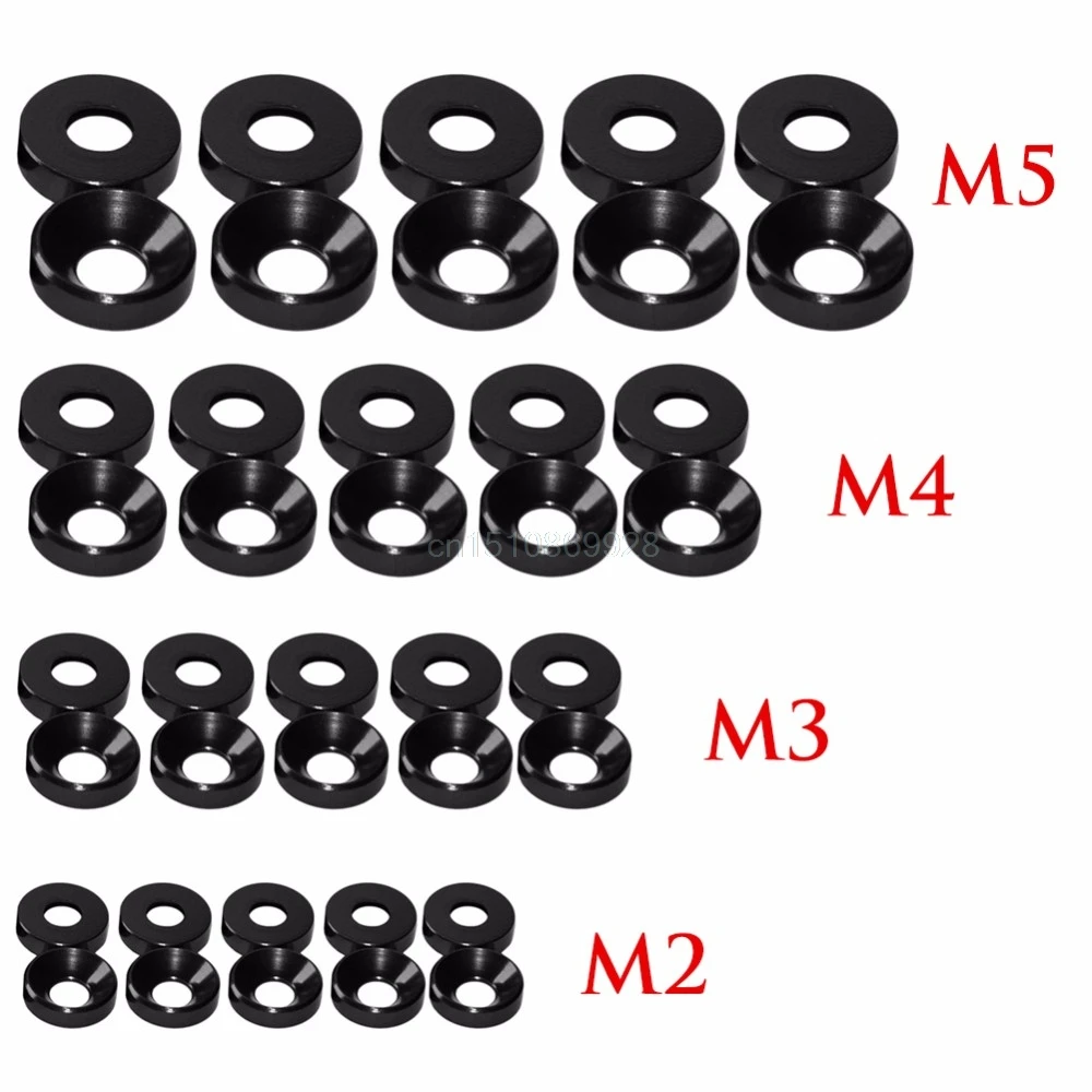 10x Aluminum Alloy M3 M4 M5 Anodized Countersunk Head Bolt Washers Gasket 