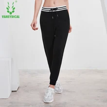Vansydical, женские хлопковые спортивные слаксы, на завязках, для бега, узкие, для йоги, для бега, дышащие, для фитнеса, тренировки, спортивные штаны