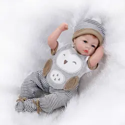 55 см мягкие силиконовые Reborn Baby Doll 22 дюймов Reborn Baby Doll хлопок Средства ухода за кожей младенцев Соски кукла Игрушечные лошадки bonecas дети