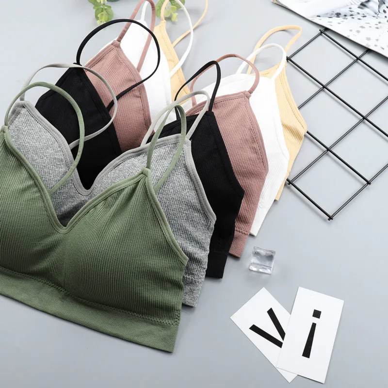  CHRLEISURE Elastic Gathering Bralette Push Up Bra Summer Anti-light Korean Style Wild Bra Tube Top 