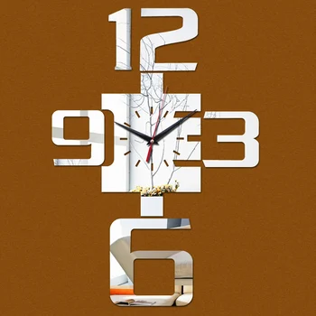 

2020 new fashion diy wall sticker clock acrylic mirror stickers modern style multi-piece package furniture