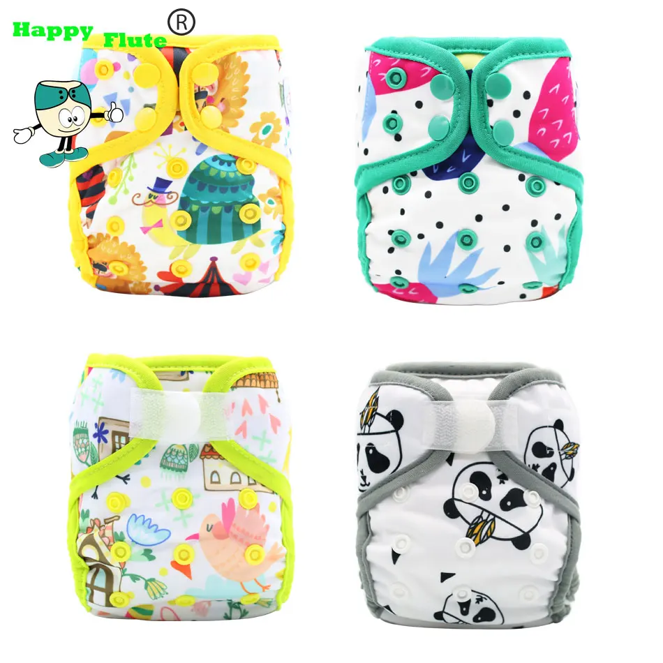 Happy Flute Cloth Diaper Cover Minion Tiny Newborn Print Baby Nappys