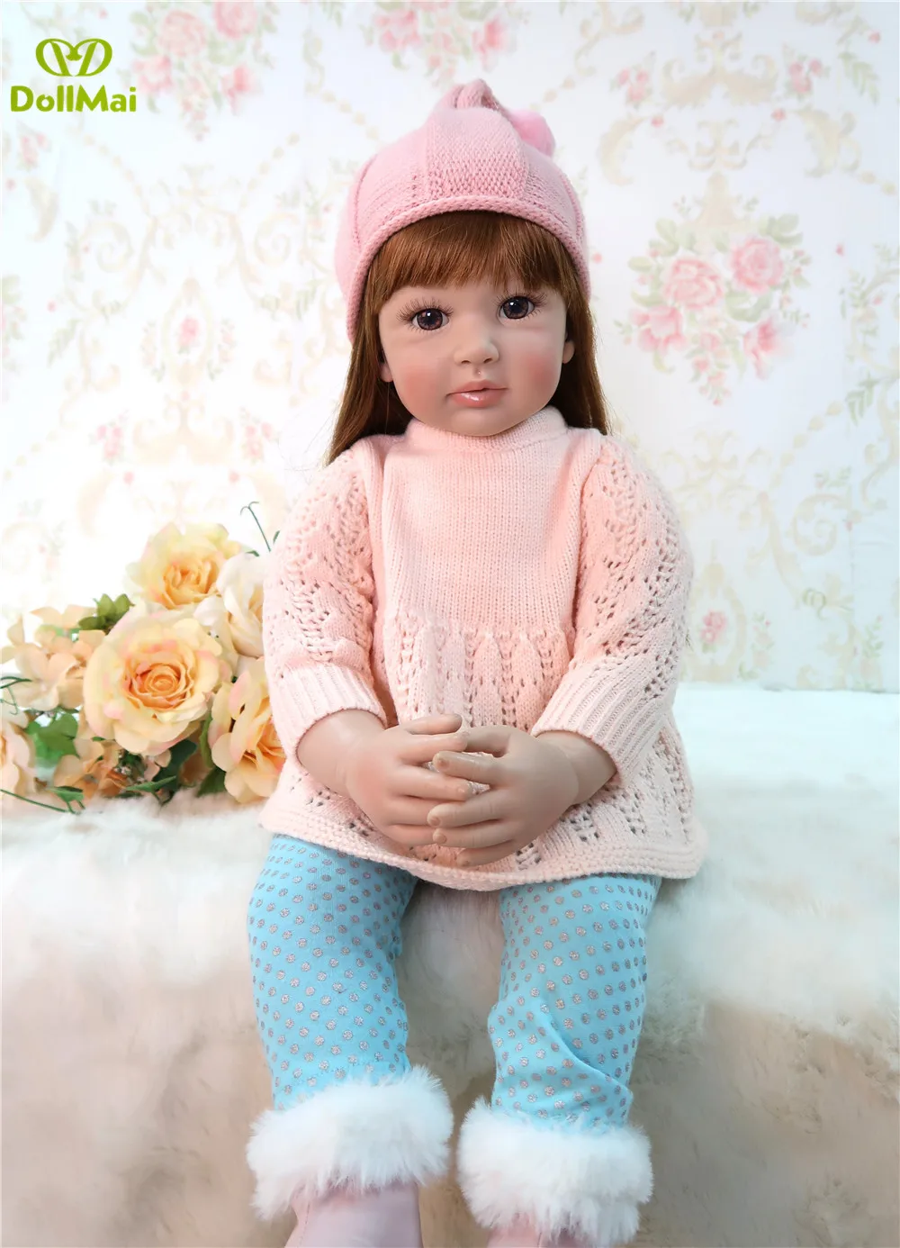 60 см Bebes Reborn, силиконовые детские куклы, игрушки 24 дюйма, виниловая кукла принцессы для маленьких девочек, высокое качество, подарок на день рождения, игровой домик, игрушка