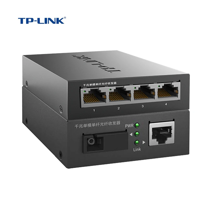 

TP-Link Gigabit Optical Fiber Media Converter 4FE 1SC Fiber Transceiver Single Fiber SM 3KM (TL-FC311A-3/TL-FC314B-3)