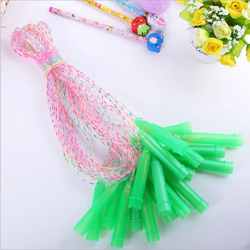 

Newest Children Colorful Transparent Professional School Play Skipping Rope Gym Training Jump Ropes Black Handle for Studren