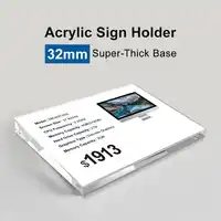 A4 Tabletop Sign Holder Luxury Thick Acrylic Crystal Display for Top Grade Stores Restaurants Hotels Sign Board