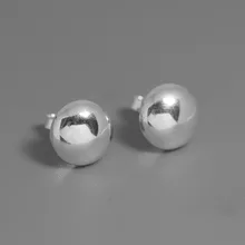 INATURE 925 пробы серебряные трендовые круглые серьги-гвоздики для женщин модные ювелирные изделия Bijoux