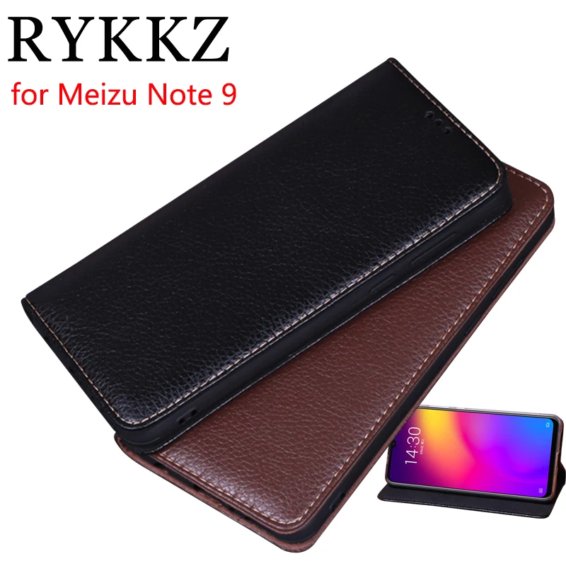 

RYKKZ Luxury Leather Magnetic Flip Cover For Meizu Note 9 6.2'' Mobile Stand Case For Meizu Note 9 Leather Phone Case Cover