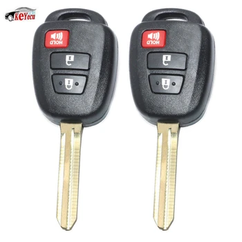 

KEYECU 2 Pcs 3 Button Keyless Entry Uncut Ignition Remote Car Key Fob With G Chip for Toyota Prius C 2012-2013 FCC ID:HYQ12BDM