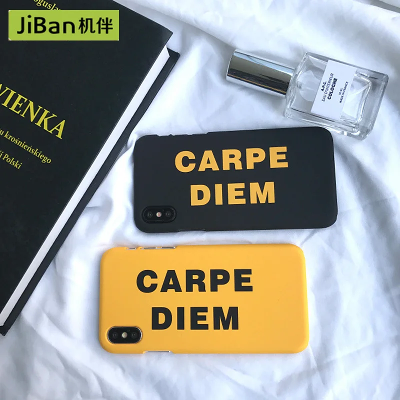 

JiBan Simple English Alphabet Mobile Phone Case For iPhone 6S/7 Plus/8 X Cases Frosted Hard Shell Cover Art Men and Women Models