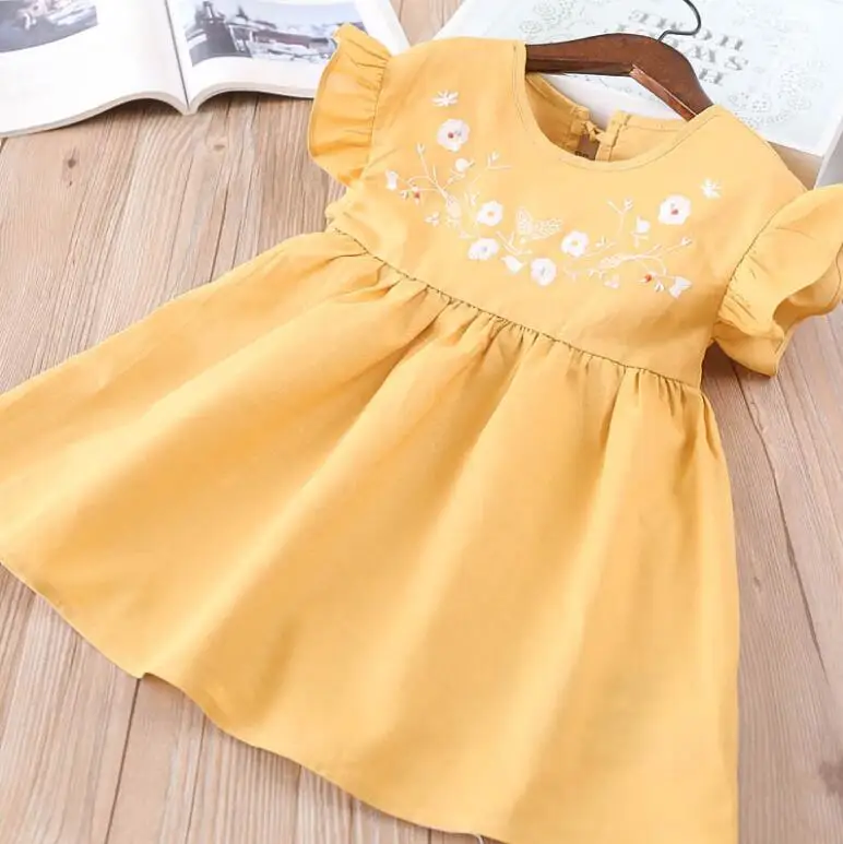 2018 Summer Embroidery Puff Sleeve Dress For Girls Princess, Children