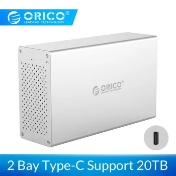 

ORICO HDD Enclosure Dual Bay 3.5 inch SATA to Type-c 5Gbps Aluminum HDD Case External Hard Drive Adapter Box USB Docking Station