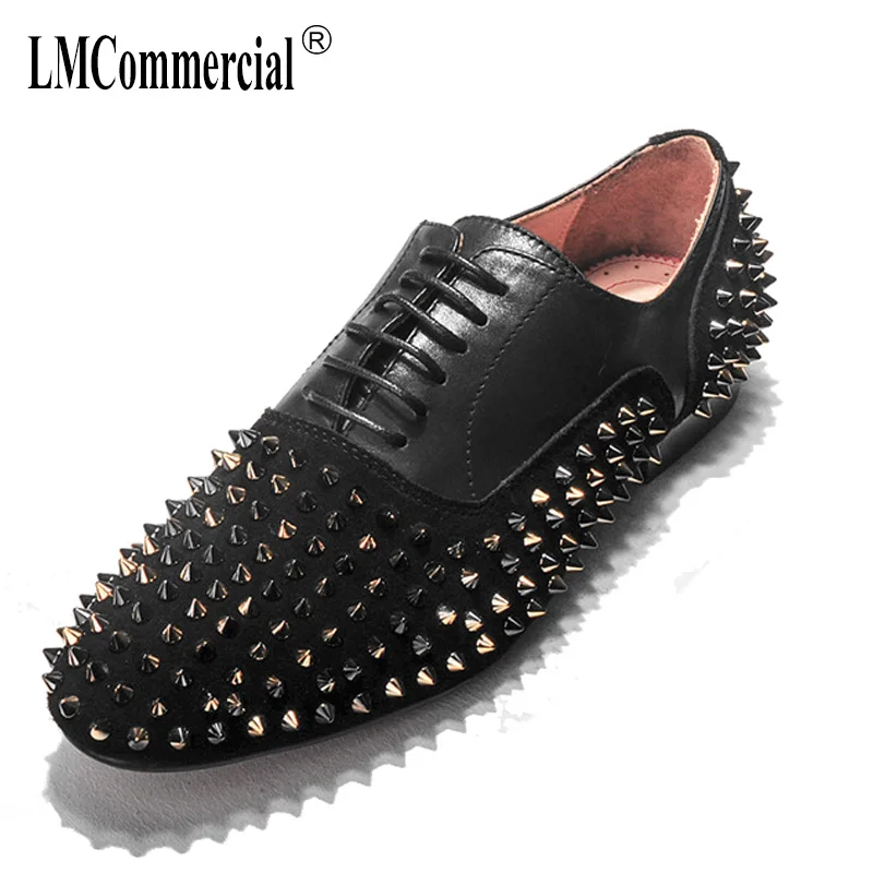 

spring autumn summer British retro men's casual shoes all-match cowhide rivets breathable sneaker fashion Leisure shoes male