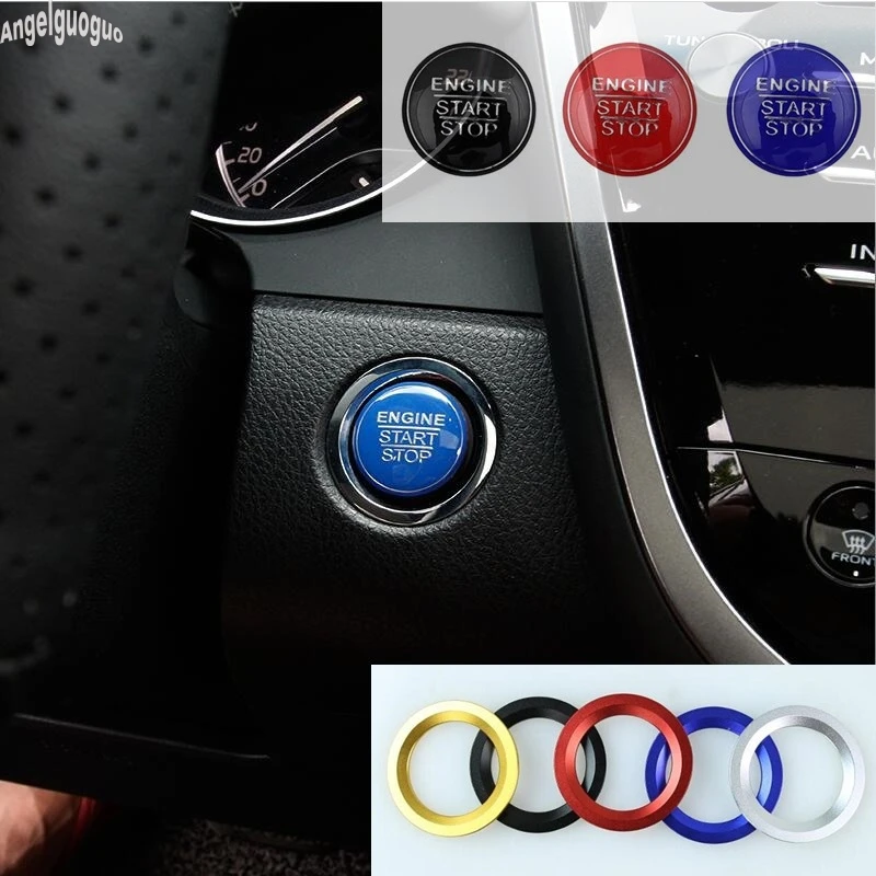 

For Toyota Camry Corolla RAV4 Vios Reiz CHR Yaris Car Engine Start Stop Button Keyless System Ignition Switch Cover Sticker