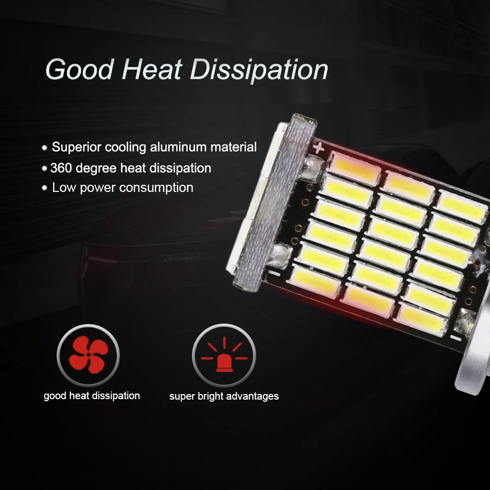 ANMINGPU 2x супер яркие 10 Вт сигнальные лампы W16W светодиодные 4014SMD T15 Canbus для