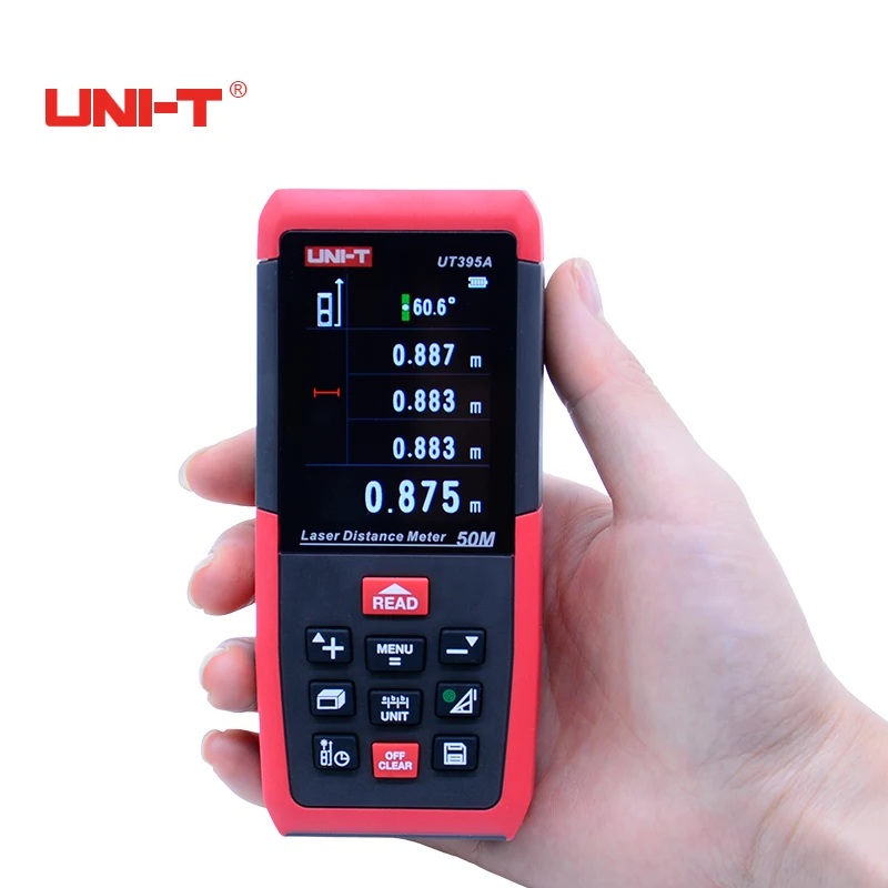 

UNI-T UT395A Laser Distance Meters 50m Range Finder with 2MP Lens Rangefinder Best Accuracy 2mm USB Data Export PC Software