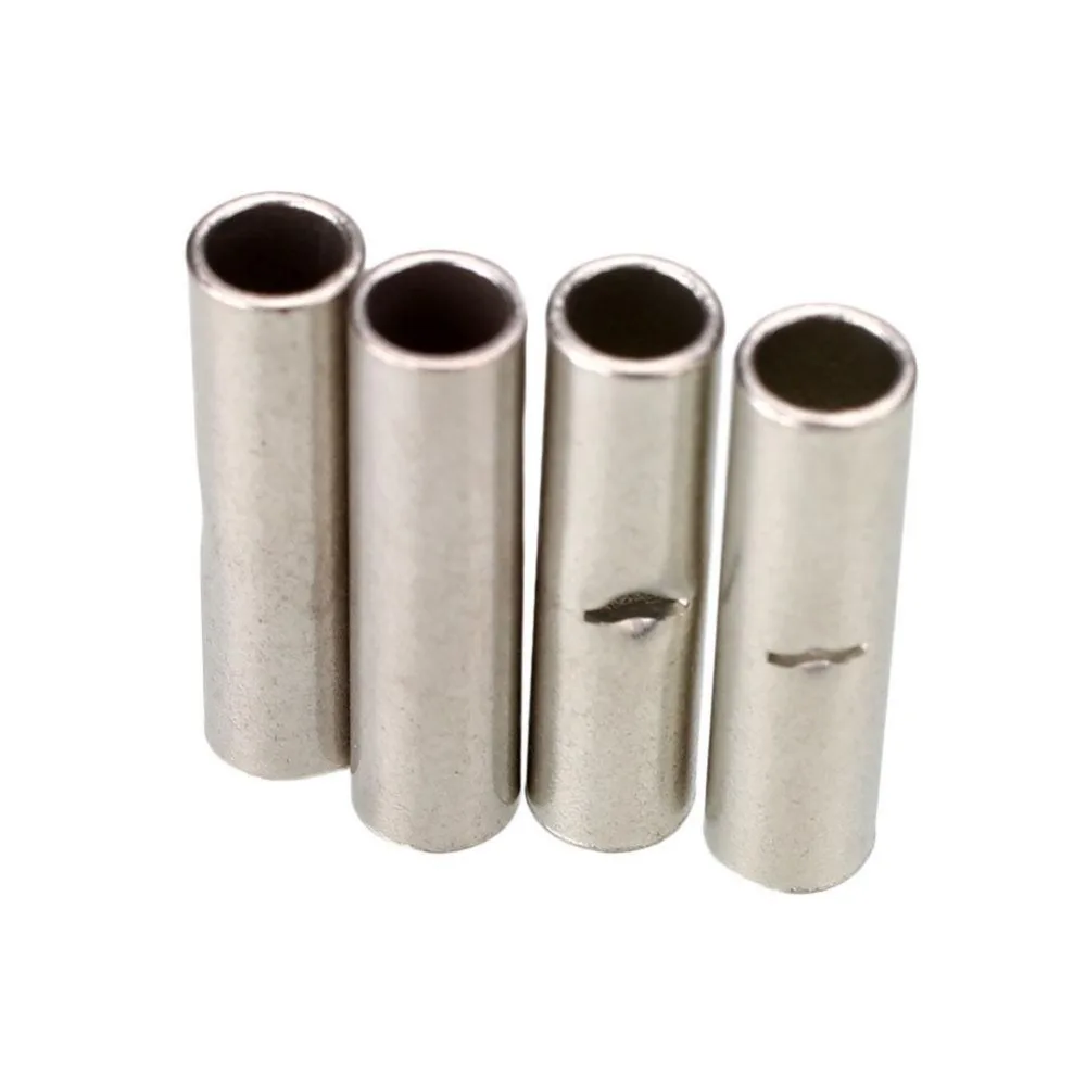 50Pcs 14 16 AWG Gauge Uninsulated Wire Electrical Butt Crimp Connectors