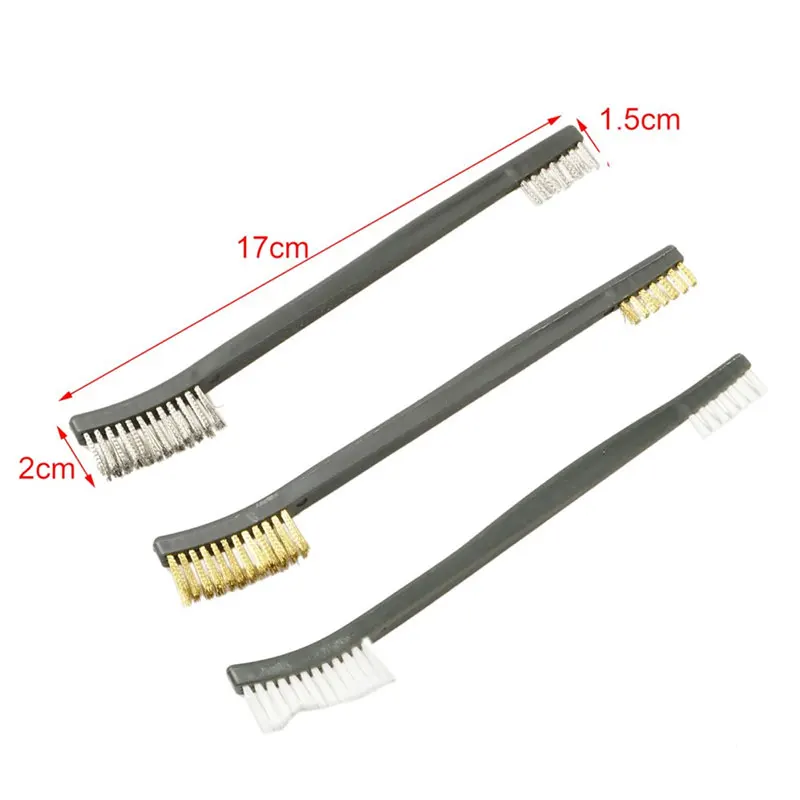 

LumiParty Climbing Hiking 3Pcs Multifunctional Cleaning Copper Stainless Steel Double Wire Brush