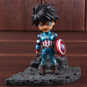 

Anime One Piece Figurine Anime Luffy COS Avengers Camptain America PVC Monkey D Luffy Action Figure Collectible Model Toy
