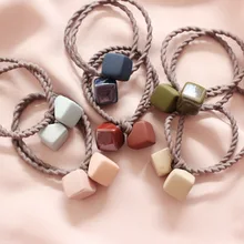 1 шт. контрастный цвет квадратный волос галстук резиновая головка веревка сплошной цвет волос круг голова цветок взрослый украшение для головы волос Веревка G0503