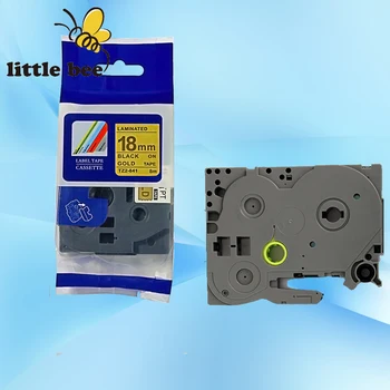 

1PCS Brother label tape 18mm black on gold tze label tape tze-841 tze 841 tze841 for P-touch printer