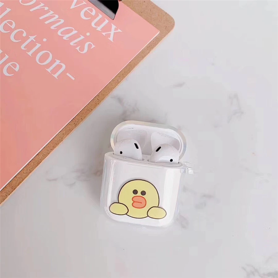 Чехол Airpods, милый чехол для airpods, мультяшный защитный жесткий чехол, прозрачный беспроводной чехол для наушников для iphone, чехол для наушников