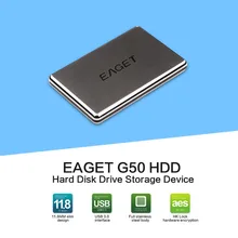 Eaget G50 HDD externo inalambrico de acero inoxidable a prueba de golpes cuerpo cifrado disco duro 500gb para laptop 1TB USB 3.0 de alta velocidad del equipo en promoción discos duros externos hard disk esterno 1 tb