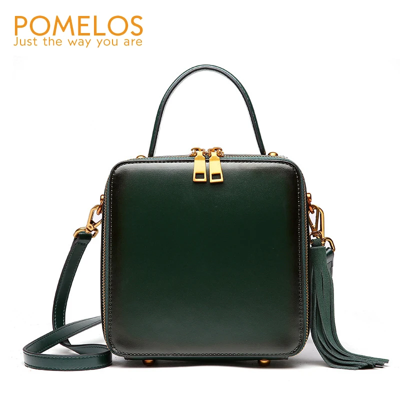 

POMELOS Women Bags Genuine Leather High Quality Brand Luxury Handbag Crossbody Bags For Women Fashion Box Ladies Messenger Bags
