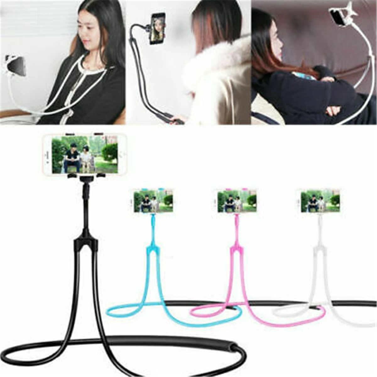 

Smartphone Lazy Neck Mount Bed Car Selfie Bracket Hanging Phone Holder Portable