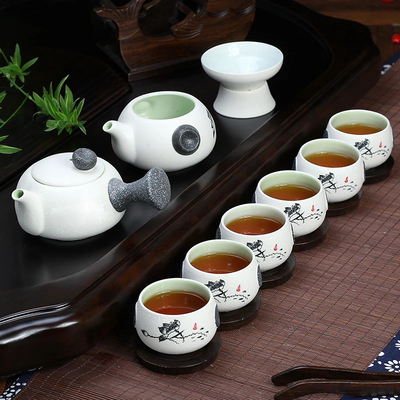 Lotus Ceramic teaset smart Gongfu Tea Set suit for Puer Black Tea Oolong Tieguanyin Green Tea