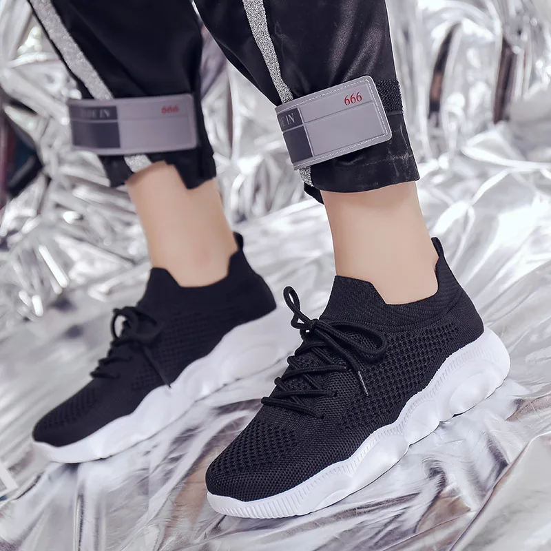 

Spring/Autumn Fashion Casual Solid Shoes Woman Breathable Walking Mesh Lace-up Flat Sneakers Women Shoes 2019 zapatillas mujer