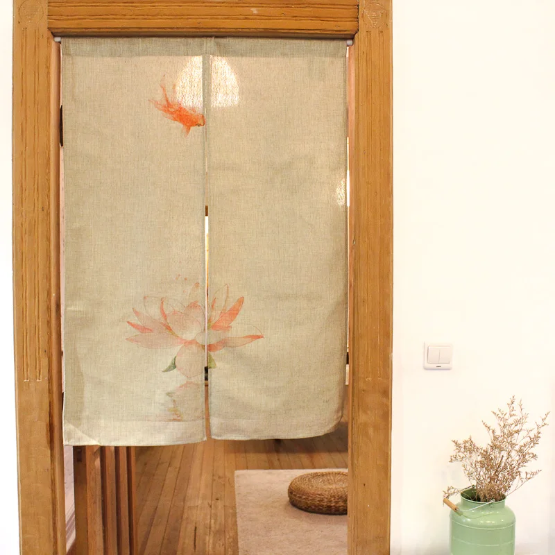 

Nice Curtains The goldfish and cotton curtain partition elegant Chinese style door curtain Durable
