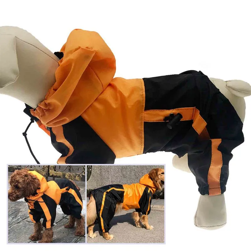 Дождевик для собак, водонепроницаемый дождевик, верхняя одежда, дождевик, куртка, 4 ноги, безопасные снежные плащи для средних и больших собак - Цвет: Y