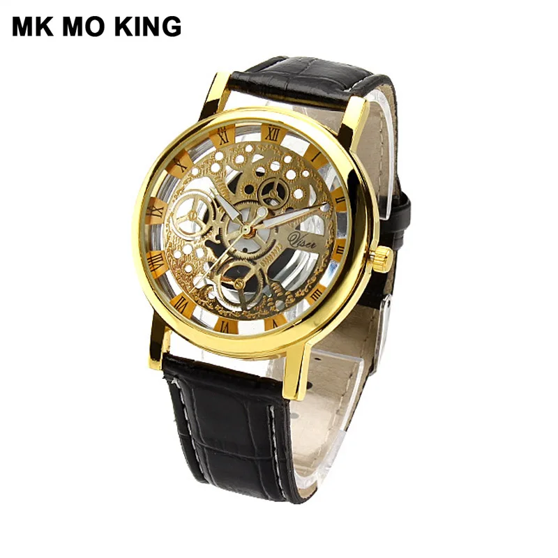 

2019 Fashion Business Skeleton Watch Men Engraving Hollow Reloj Hombre Dress Quartz Wristwatch masculino Assista Casual Clock