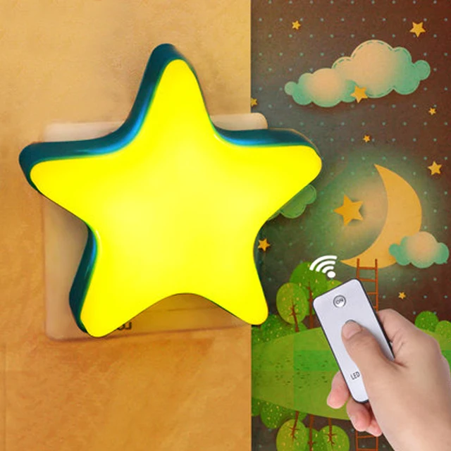 led light motion sensor kid night lights star bedroom wall lamp