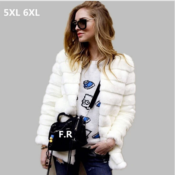 6XL осенне-зимнее женское пальто из искусственного меха, куртка из искусственного меха кролика, Полосатое свободное черное пальто, Женское пальто 7XL 6XL WW6