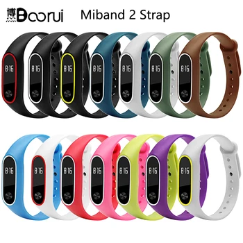

BOORUI Silicone Mi Band 2 Bracelet Strap double color miband2 Strap Wristband Replacement Smart wriststrap For xiaomi mi2 band