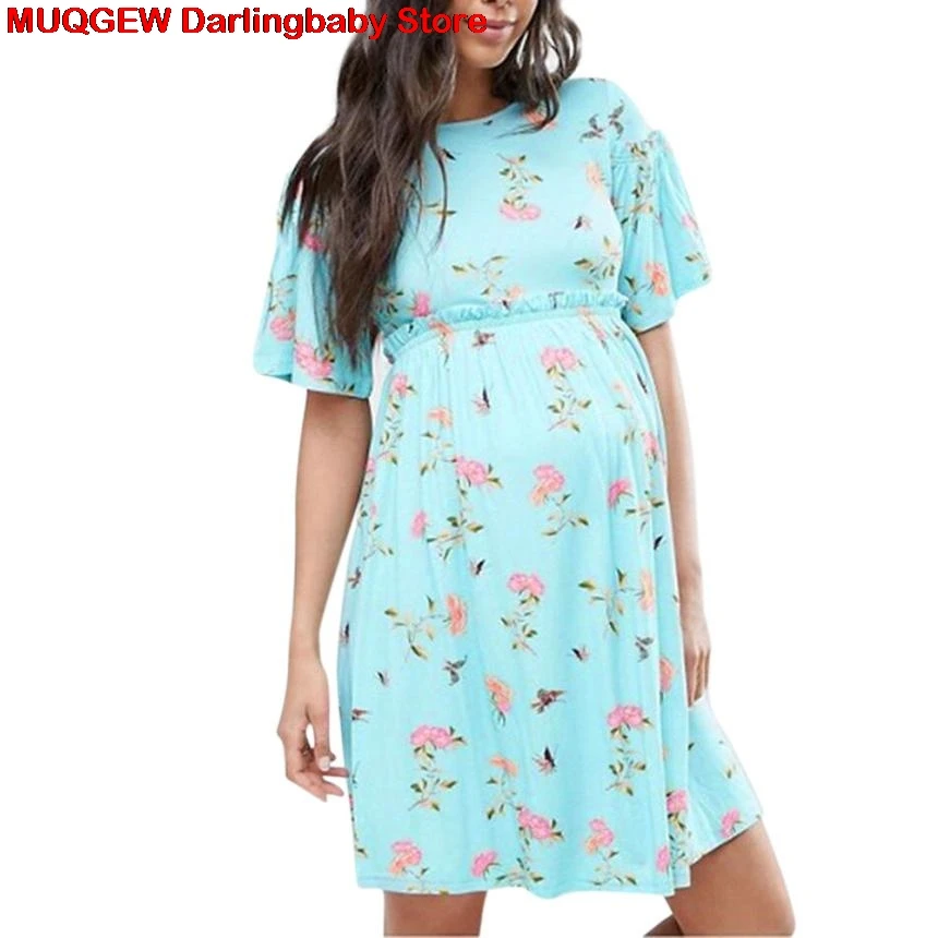 

Womens Mother Casual Floral Elegant Pregnant Maternity Dresses For Maternity Clothes Pregnancy Dress Nursing Dress Streetwear